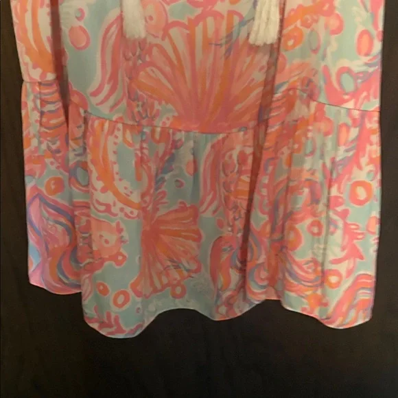 Lilly Pulitzer Pink and Orange Alanna Off Shoulder Dress XL - Picture 5 of 6